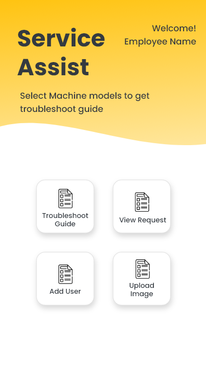 Machine model selection screenshot